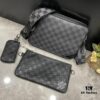 Upgraded M40438 69443 45320 2023 Latest Black and Grey Pressed Trio Mailbox Bag