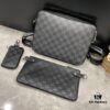 Upgraded M40438 69443 45320 2023 Latest Black and Grey Pressed Trio Mailbox Bag