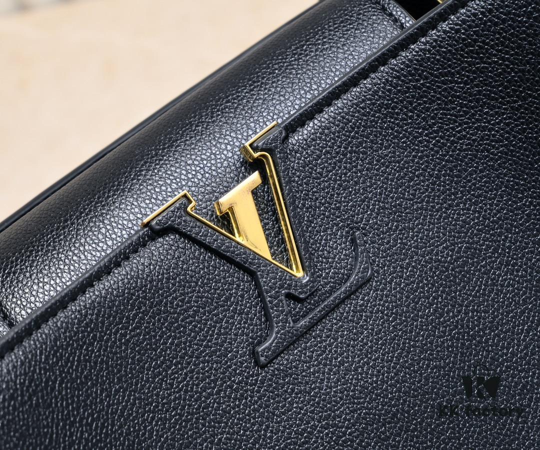 Upgraded M24607 Black Capucines Souple Large Handbag