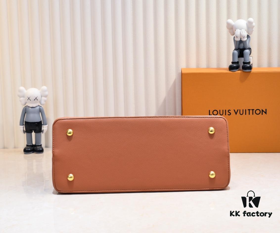 Upgraded M24607 Brown Capucines Souple Large Handbag