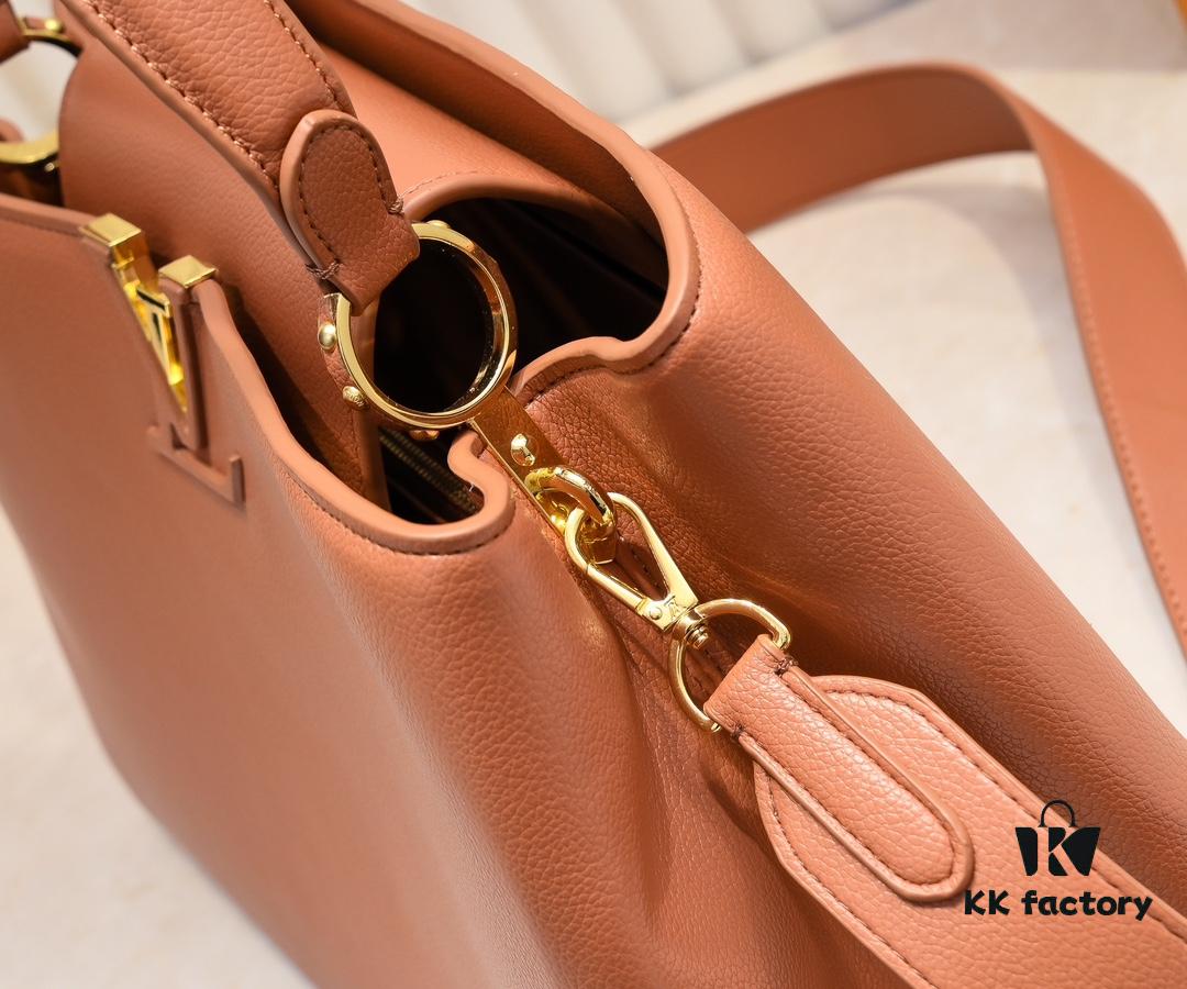 Upgraded M24607 Brown Capucines Souple Large Handbag