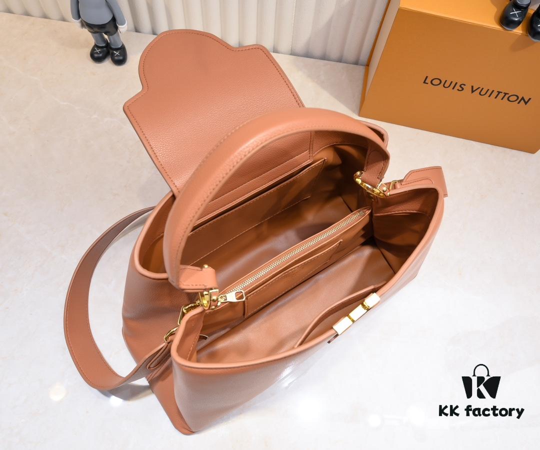 Upgraded M24607 Brown Capucines Souple Large Handbag