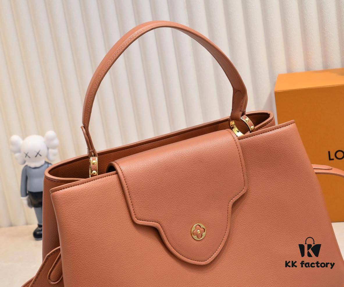 Upgraded M24607 Brown Capucines Souple Large Handbag