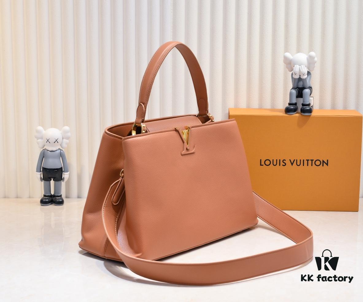 Upgraded M24607 Brown Capucines Souple Large Handbag