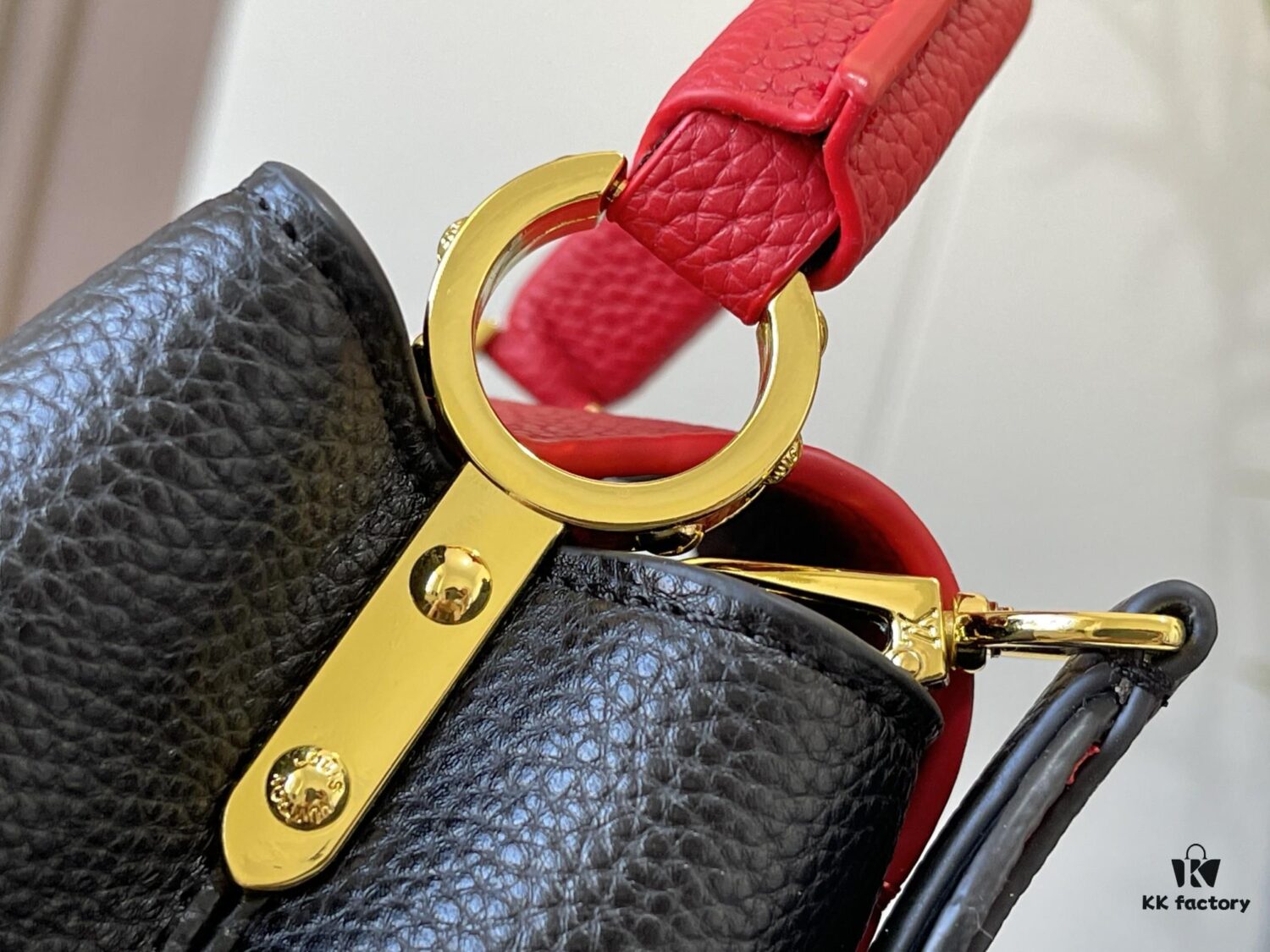 Upgraded Version 💋 M56848 Black with Deep Watermelon Red and Gold Hardware