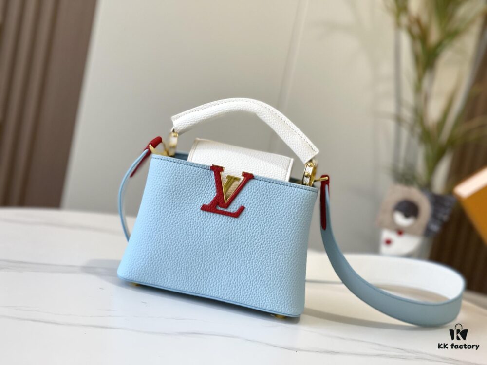 Upgraded Version M56848 Light Blue with Beige and Silver-Tone Hardware