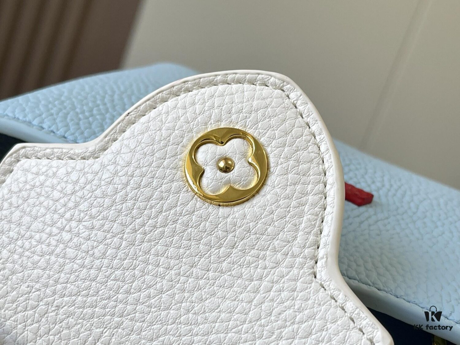 Upgraded Version M56848 Light Blue with Beige and Silver-Tone Hardware