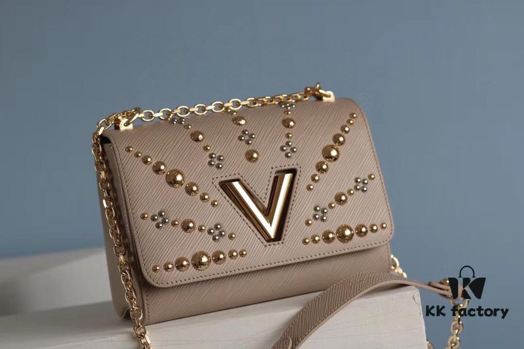 50306 Top Quality Original Medium Twist Denim Handbag [Rose] Compare and Confirm Inner Code: 0088 [Sun][Sun] LV's Latest and Hottest Twist Denim Model Released 💃