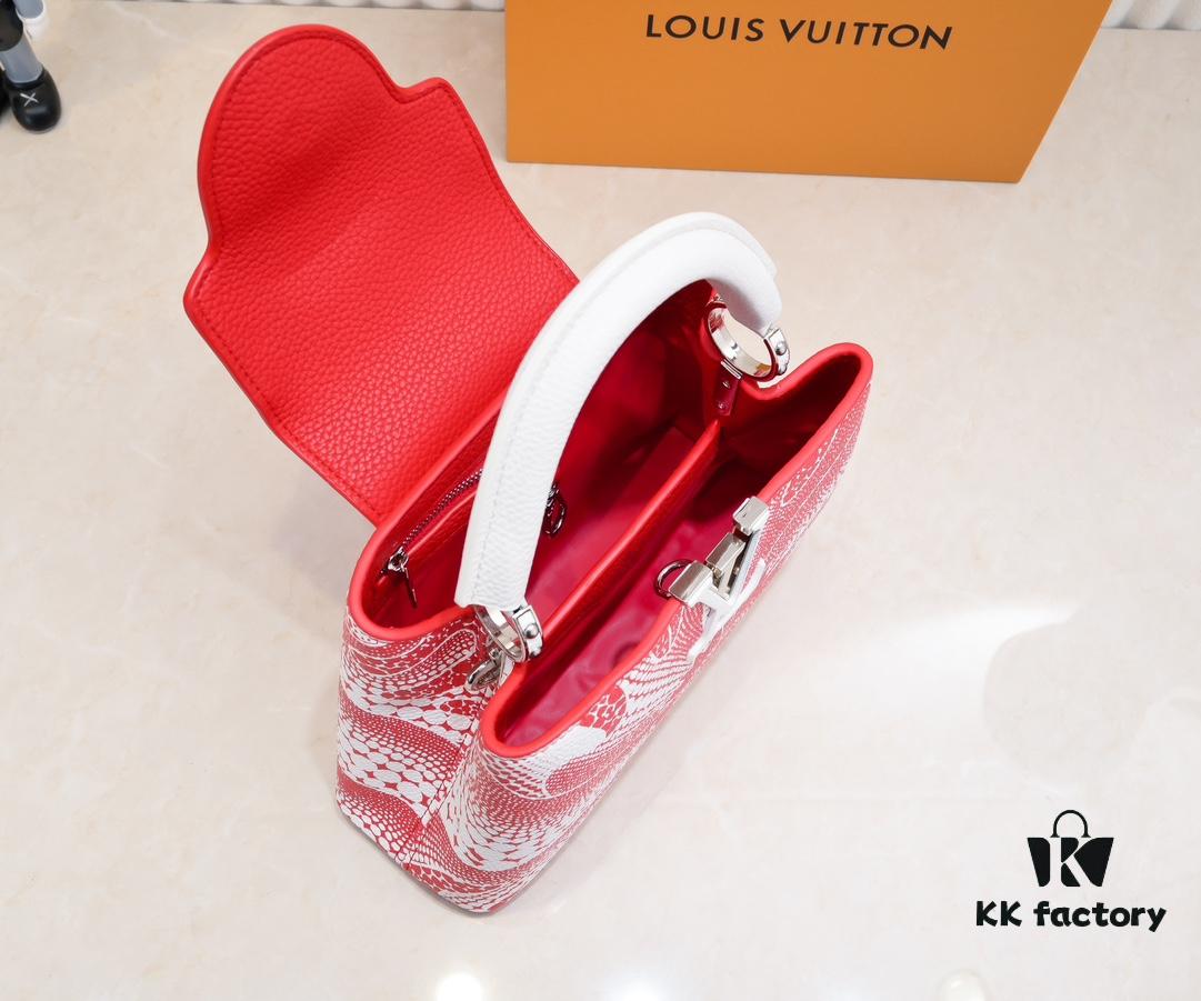 Exclusive On-site Photo - Red M21704 LV x YK Capucines BB Handbag