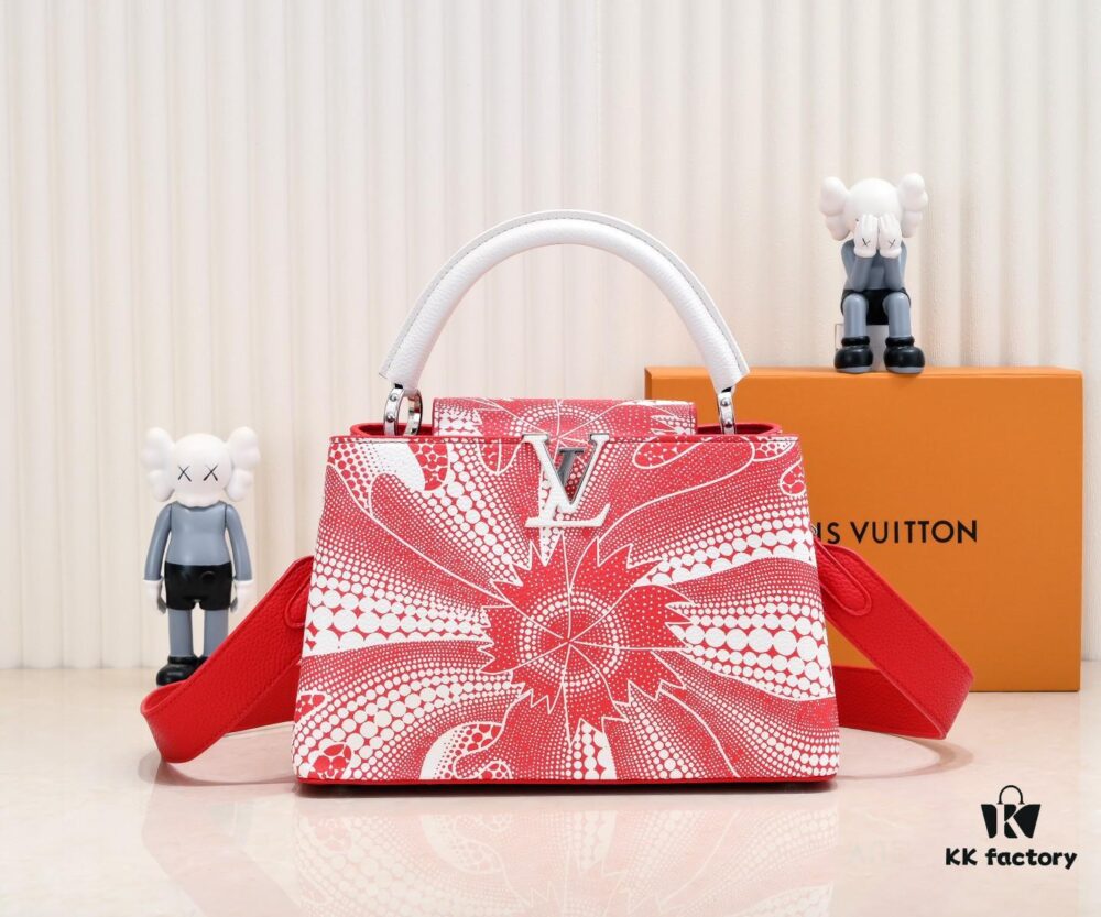 Exclusive On-Site Photo - LV x YK Capucines BB Handbag M21705 from the Louis Vuitton x Yayoi Kusama Collaboration Series