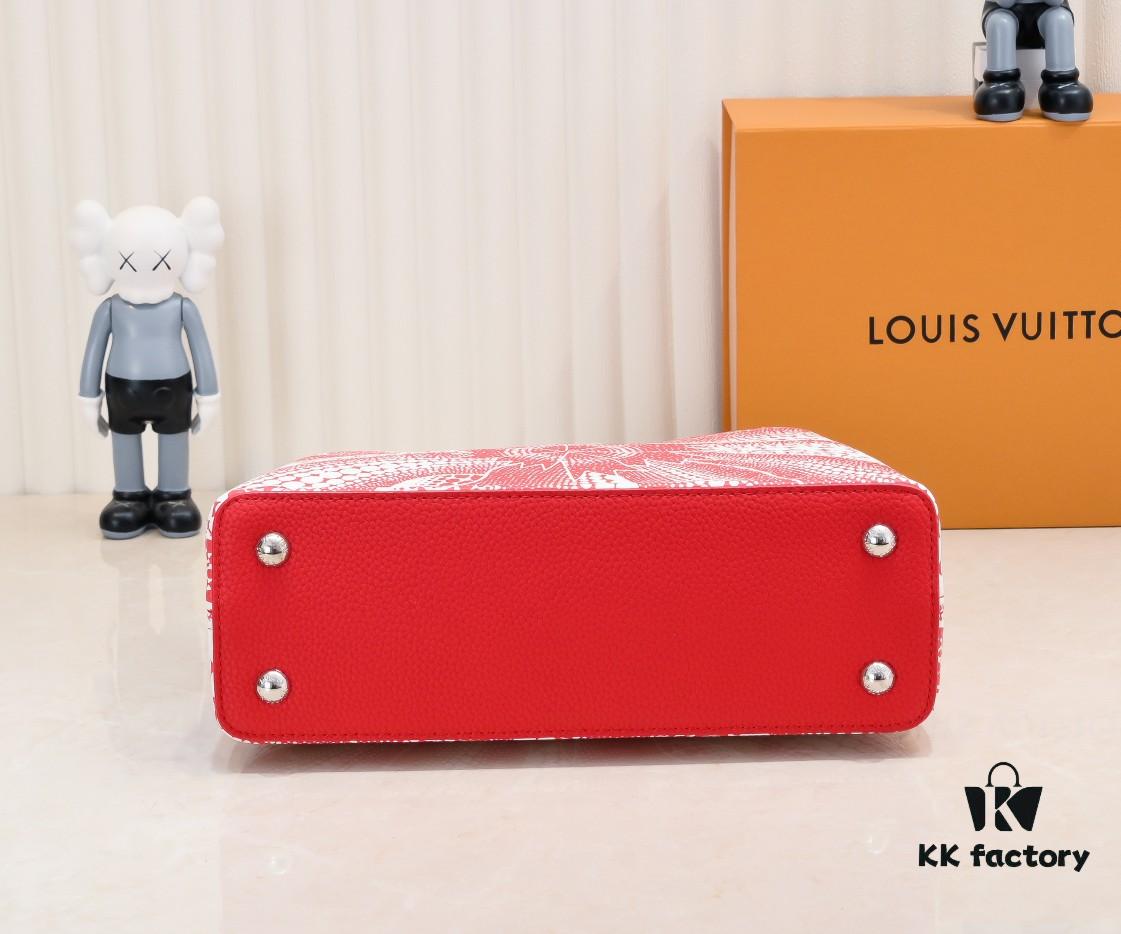 Exclusive On-Site Photo - LV x YK Capucines BB Handbag M21705 from the Louis Vuitton x Yayoi Kusama Collaboration Series