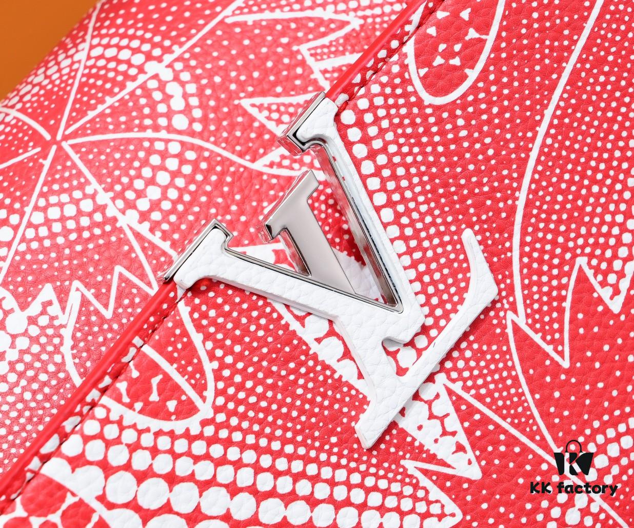 Exclusive On-Site Photo - LV x YK Capucines BB Handbag M21705 from the Louis Vuitton x Yayoi Kusama Collaboration Series
