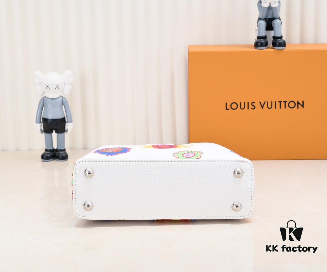 Upgraded Version White M21727 Louis Vuitton x Yayoi Kusama Capsule Collection LV x YK Capucines BB Bag