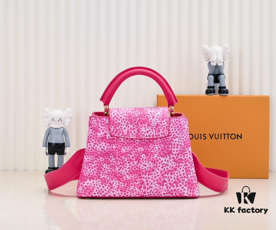 Upgraded Red M21725 Louis Vuitton x Yayoi Kusama Capsule Collection Brings the LV x YK Capucines PM Bag into a Surreal Dreamworld