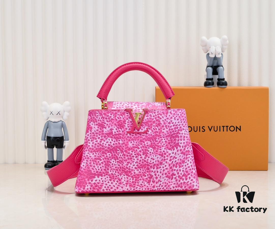 Upgraded Red M21725 Louis Vuitton x Yayoi Kusama Capsule Collection Brings the LV x YK Capucines PM Bag into a Surreal Dreamworld