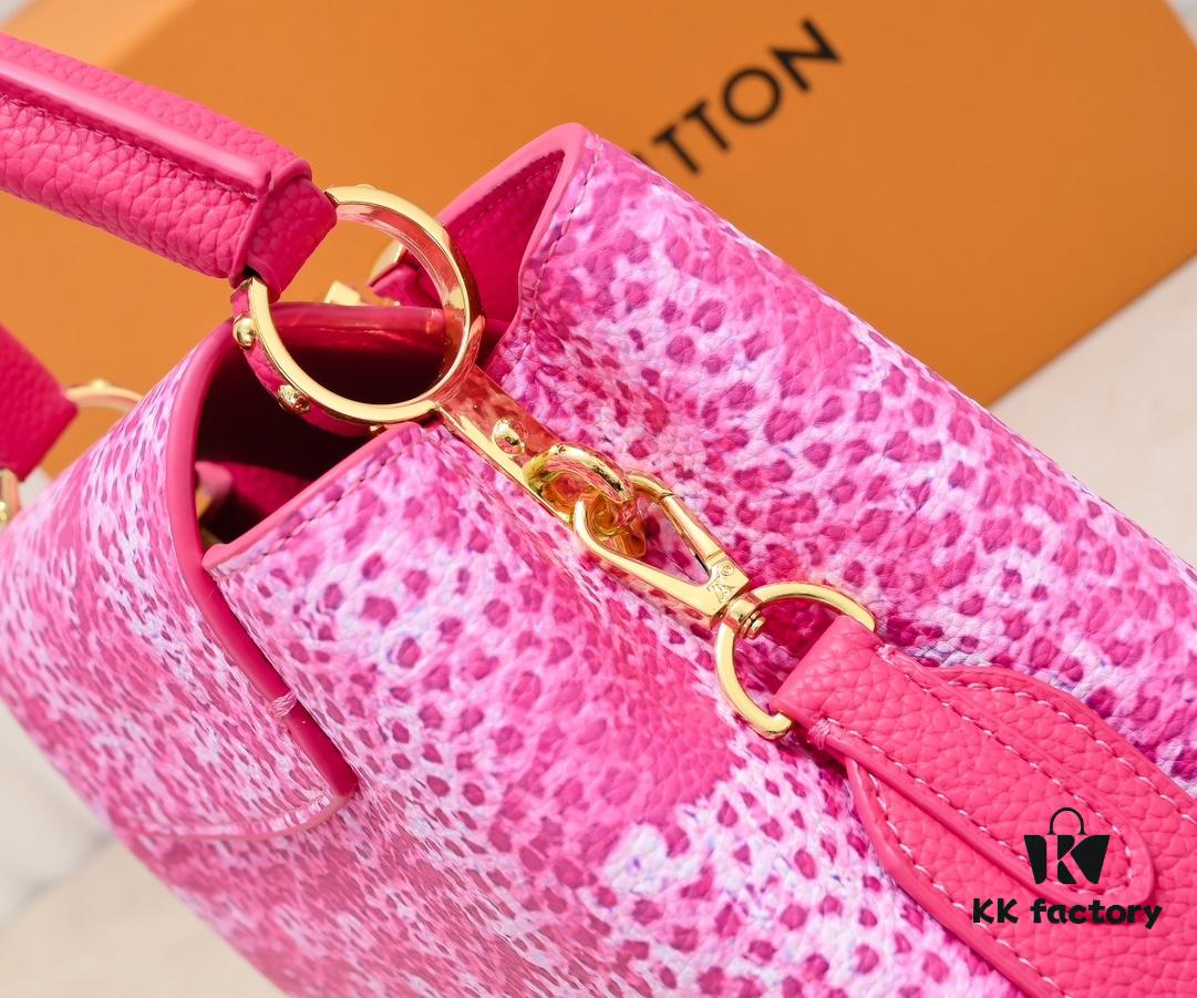 Upgraded Red M21725 Louis Vuitton x Yayoi Kusama Capsule Collection Brings the LV x YK Capucines PM Bag into a Surreal Dreamworld