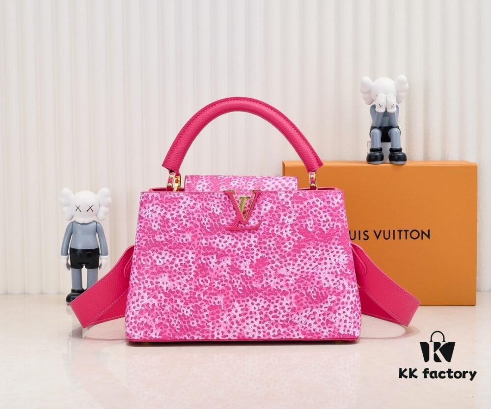 Upgraded Red M21726 Louis Vuitton x Yayoi Kusama Collaboration Capsule Collection Capucines MM Handbag