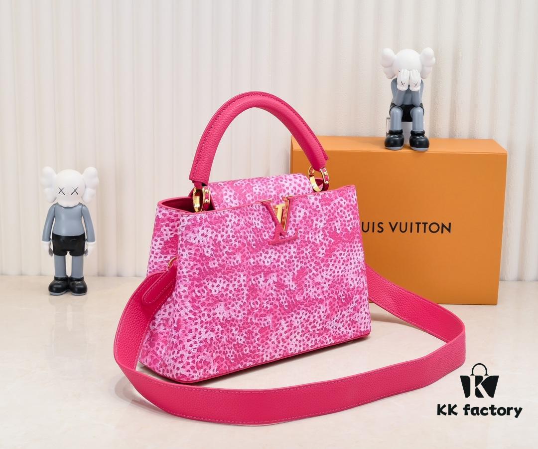 Upgraded Red M21726 Louis Vuitton x Yayoi Kusama Collaboration Capsule Collection Capucines MM Handbag