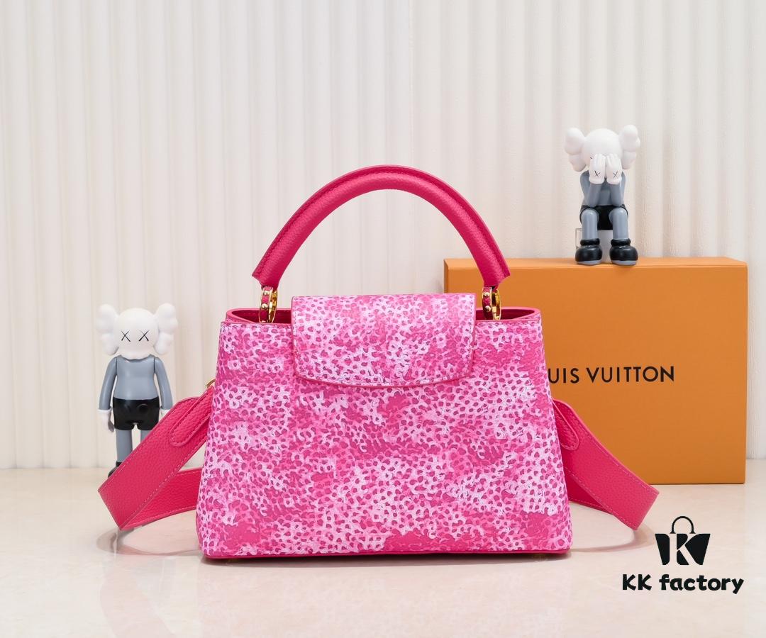 Upgraded Red M21726 Louis Vuitton x Yayoi Kusama Collaboration Capsule Collection Capucines MM Handbag