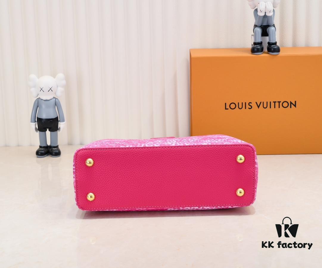 Upgraded Red M21726 Louis Vuitton x Yayoi Kusama Collaboration Capsule Collection Capucines MM Handbag