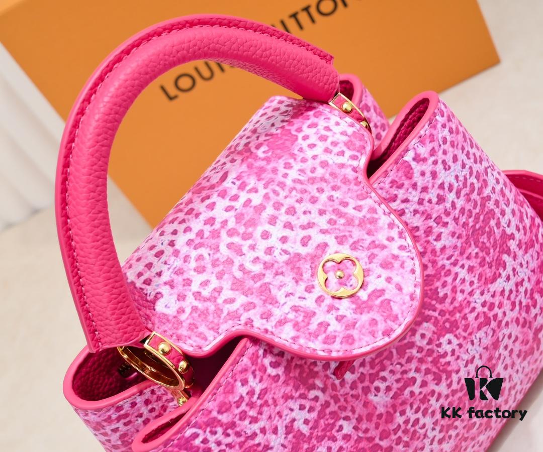 Upgraded Red M21725 Louis Vuitton x Yayoi Kusama Capsule Collection Brings the LV x YK Capucines PM Bag into a Surreal Dreamworld