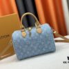 LV SPEEDY 25 Handbag in Light Blue Denim M11213 M40391 M40392