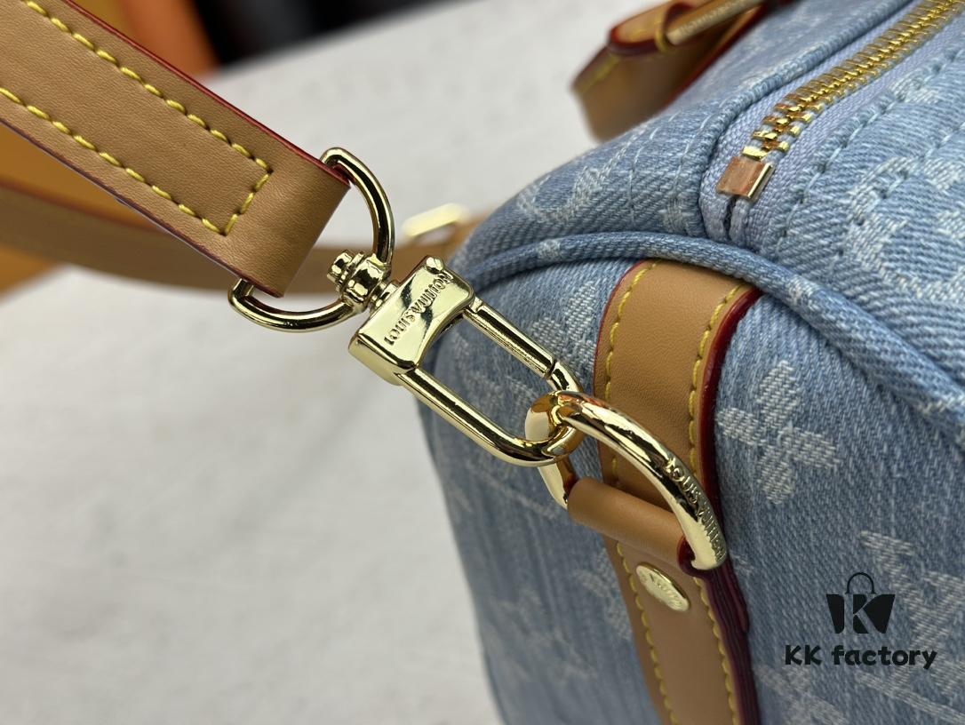 LV SPEEDY 25 Handbag in Light Blue Denim M11213 M40391 M40392