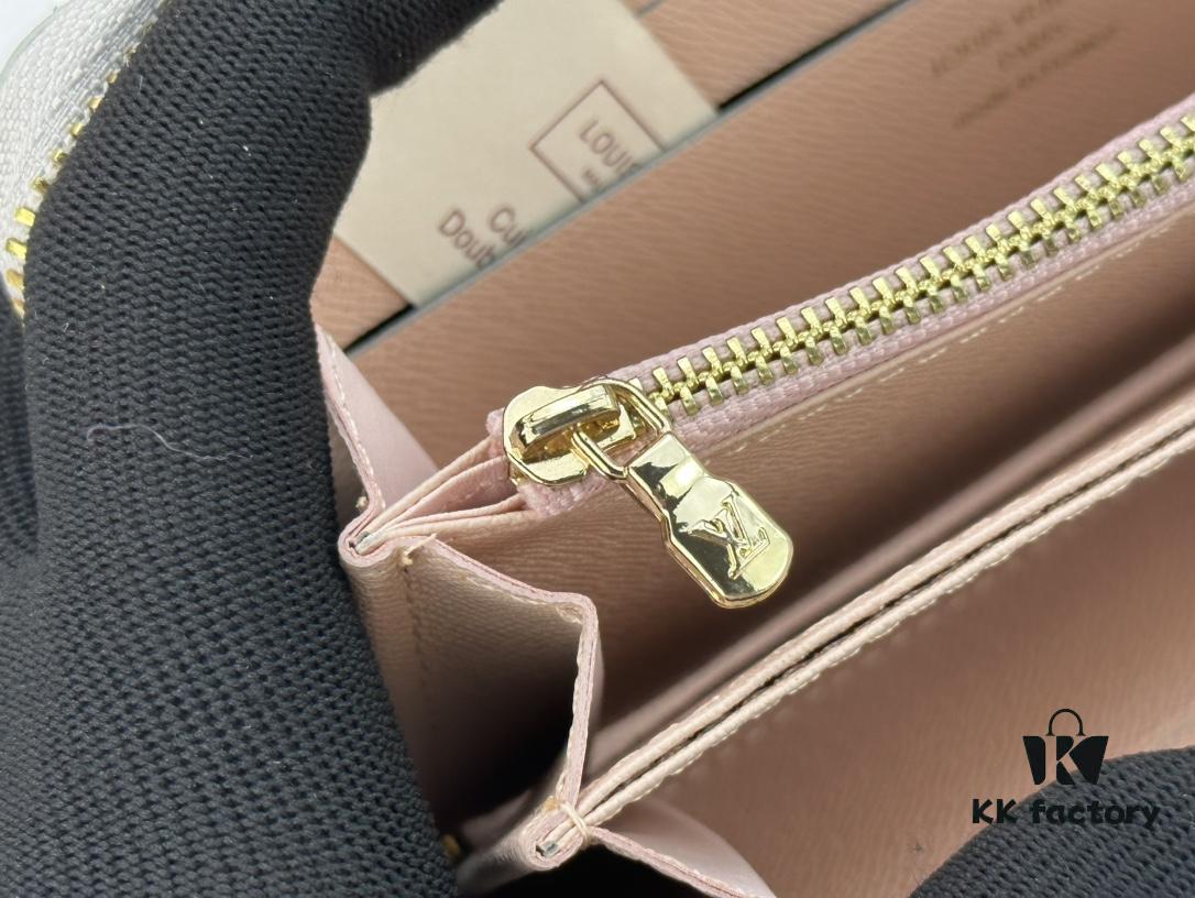 Wallet M80361 Light Pink M60017 New Women's Zipper Pouch