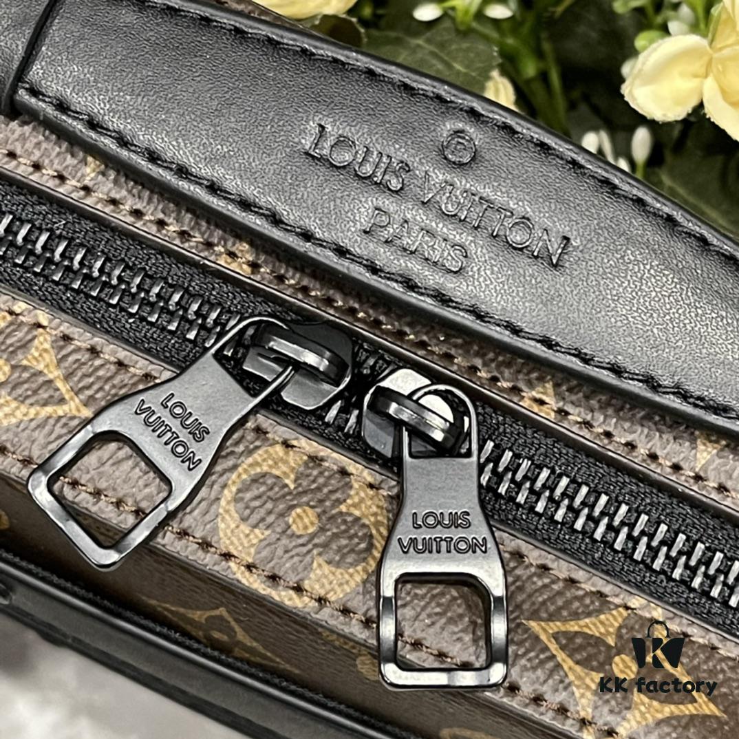 Upgraded Version 🔥 M45935 59163 Handle Soft Trunk Handbag crafted from Louis Vuitton's iconic Monogram Macassar canvas, featuring stud corners and leather reinforcement straps that evoke the brand's trunk-making heritage. Sleek silhouette with a detachable shoulder strap allows easy portability for small electronic devices and personal essentials. Wide opening facilitates convenient access to contents.