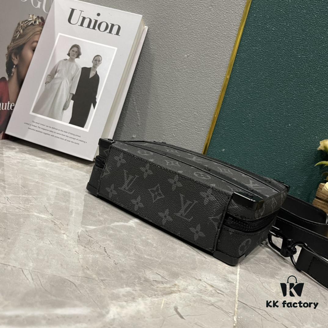 Upgraded Version 🔥 M45935 59163 Handle Soft Trunk Handbag crafted from Louis Vuitton's iconic Monogram Macassar canvas, featuring stud details at corners and leather-reinforced straps that evoke the brand's trunk-making heritage. Its clean silhouette and detachable shoulder strap offer effortless carry for small electronics and daily essentials. The wide-opening design ensures easy access to contents.