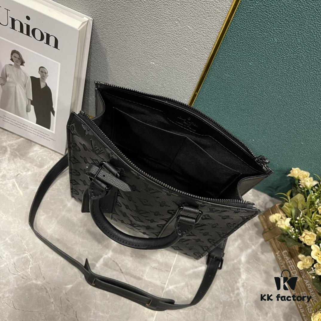 Upgraded Version 59960 Embossed 46098 Black Flower Full Edition New Sac Plat Cross Handbag