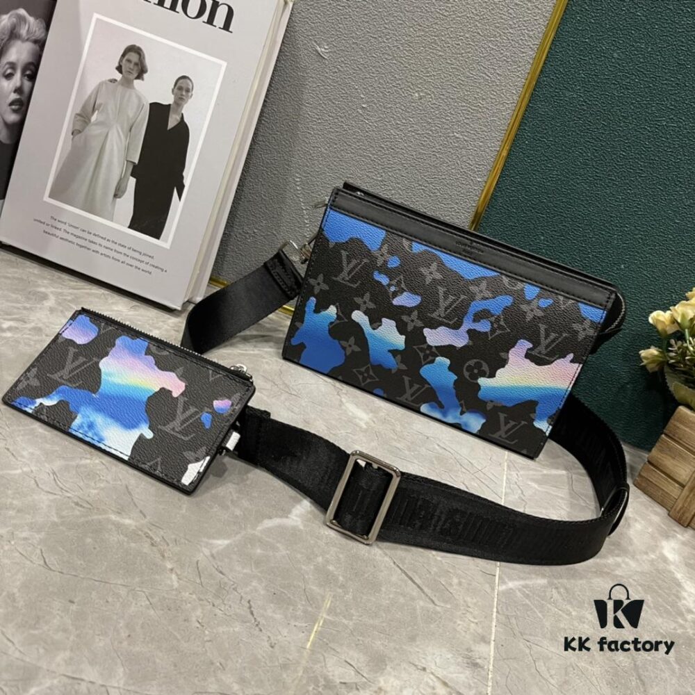 Upgraded 2-Piece Set M64608 M81115 M81972 M81124 M81753 M81431 Inspired by Louis Vuitton Pochette Voyage Clutch in Monogram Shadow Leather