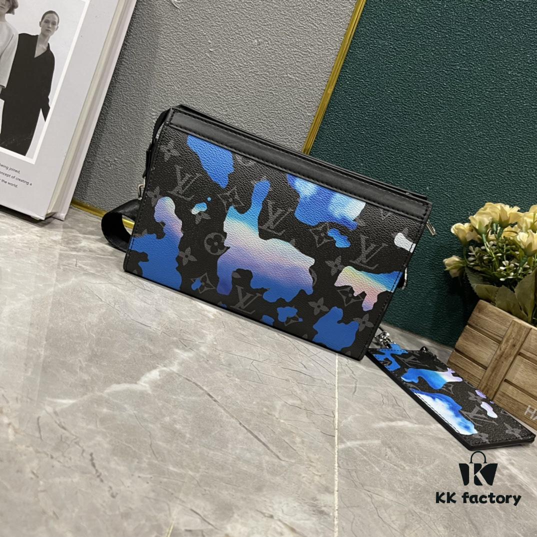 Upgraded 2-Piece Set M64608 M81115 M81972 M81124 M81753 M81431 Inspired by Louis Vuitton Pochette Voyage Clutch in Monogram Shadow Leather