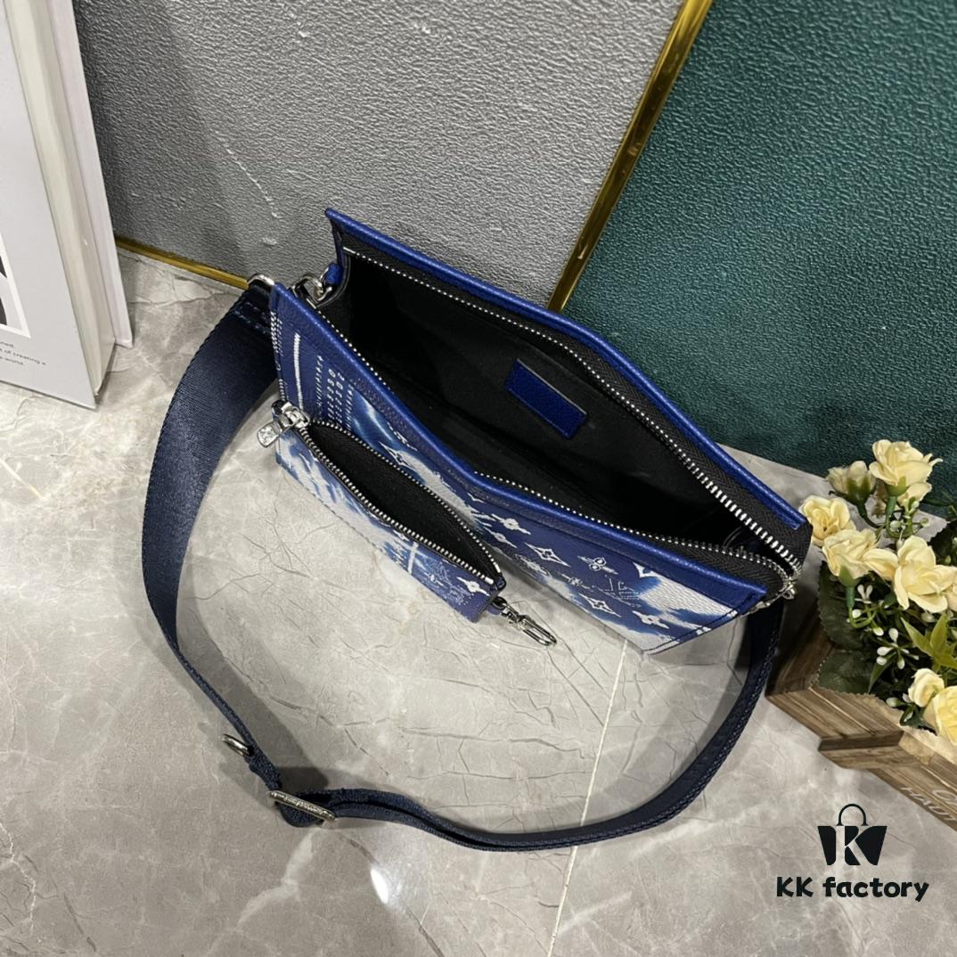 Upgraded 2-Piece Set M64608 M81115 M81972 M81124 M81753 M81431, Inspired by Louis Vuitton Pochette Voyage Clutch in Monogram Shadow Leather