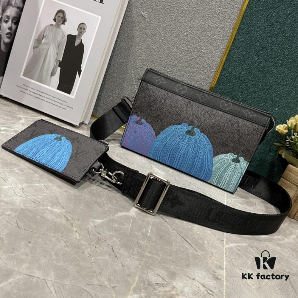 Upgraded 2-Piece Set M64608 M81115 M81972 M81124 M81753 M81431, Inspired by Louis Vuitton Pochette Voyage Clutch, Crafted in Monogram Shadow Leather