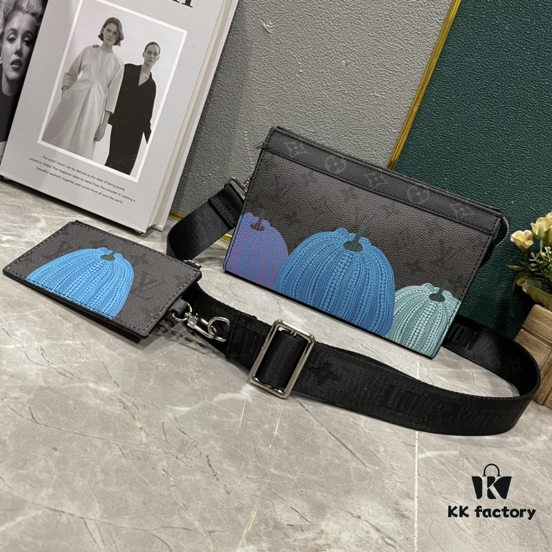 Upgraded 2-Piece Set M64608 M81115 M81972 M81124 M81753 M81431, Inspired by Louis Vuitton Pochette Voyage Clutch, Crafted in Monogram Shadow Leather