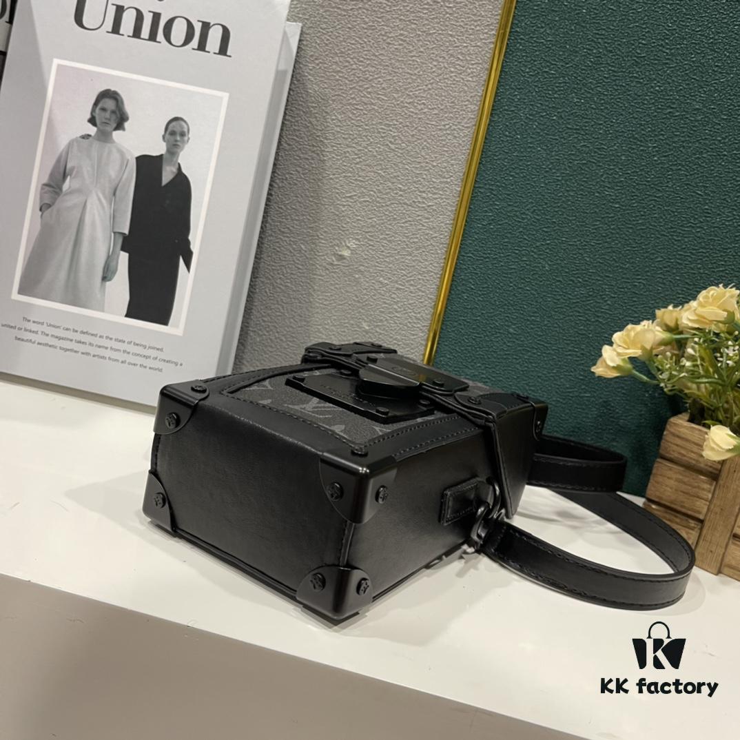 Upgraded Version M82077 M82070 Black Floral, Aged Floral, Full Leather Embossing Latest Model Vertical Trunk Mini Phone Bag