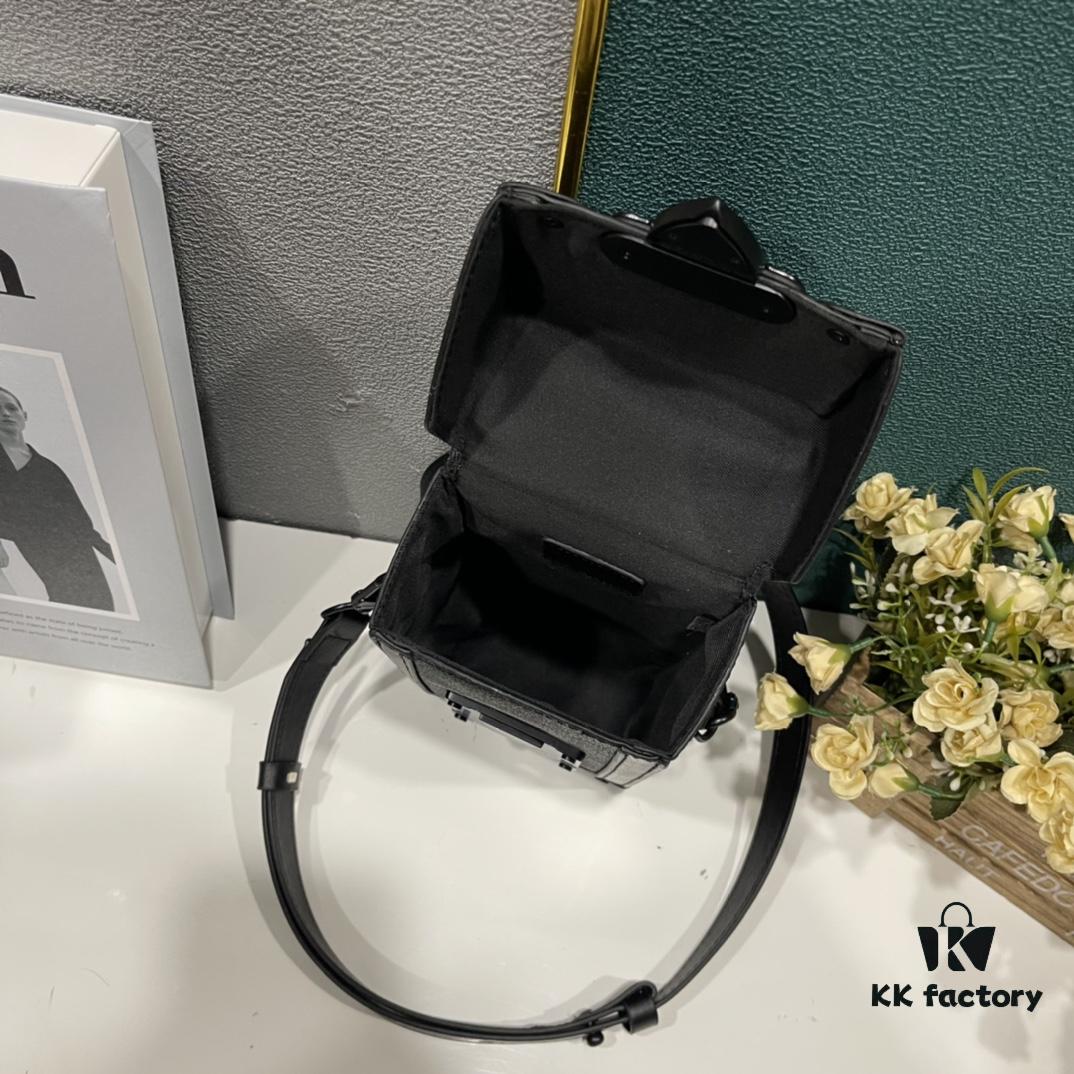 Upgraded Version M82077 M82070 Black Floral, Aged Floral, Full Leather Embossing Latest Model Vertical Trunk Mini Phone Bag