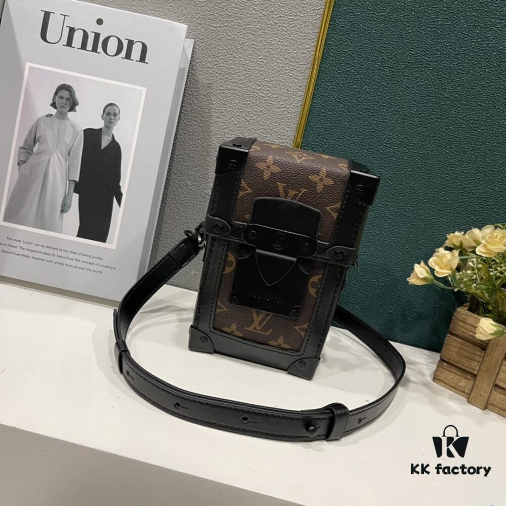 Upgraded Version M82077 M82070 Black Flower, Old Flower, Full Leather Embossing Latest Vertical Trunk Mini Bag