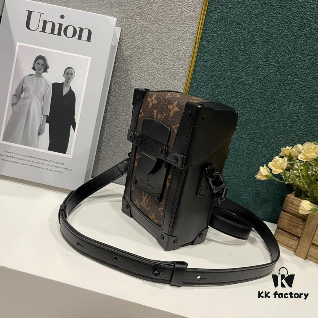 Upgraded Version M82077 M82070 Black Flower, Old Flower, Full Leather Embossing Latest Vertical Trunk Mini Bag