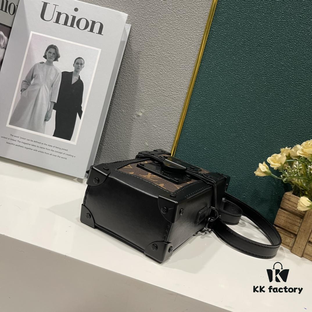 Upgraded Version M82077 M82070 Black Flower, Old Flower, Full Leather Embossing Latest Vertical Trunk Mini Bag