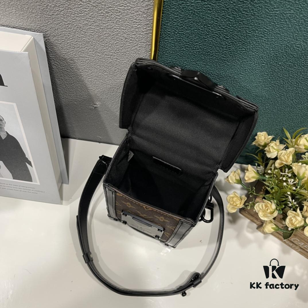 Upgraded Version M82077 M82070 Black Flower, Old Flower, Full Leather Embossing Latest Vertical Trunk Mini Bag