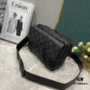 Upgraded M46795 M23742 Black Flower Embossed Latest Men's Steamer Messenger Bag