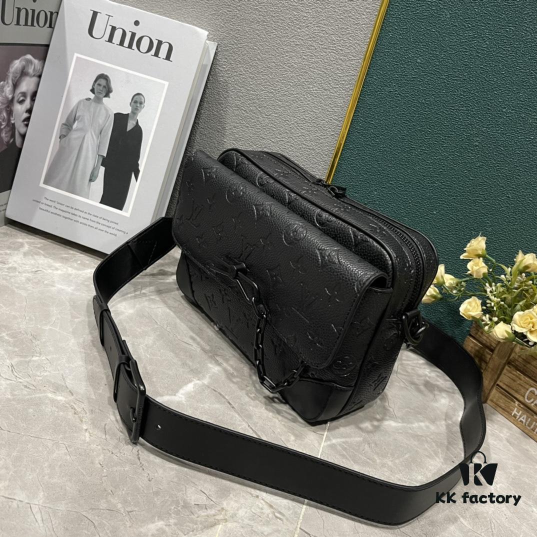 Upgraded M46795 M23742 Black Flower Embossed Monogram Latest Men's Messenger Bag Steamer Messenger Bag