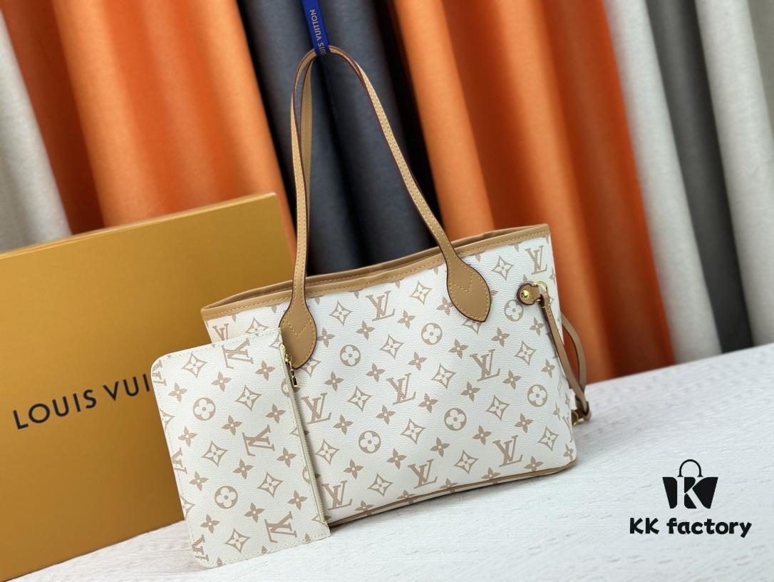 M40995 M40994 White Flower Parent-Child Bag Classic Shopping Bag Louis Vuitton New Neverfull