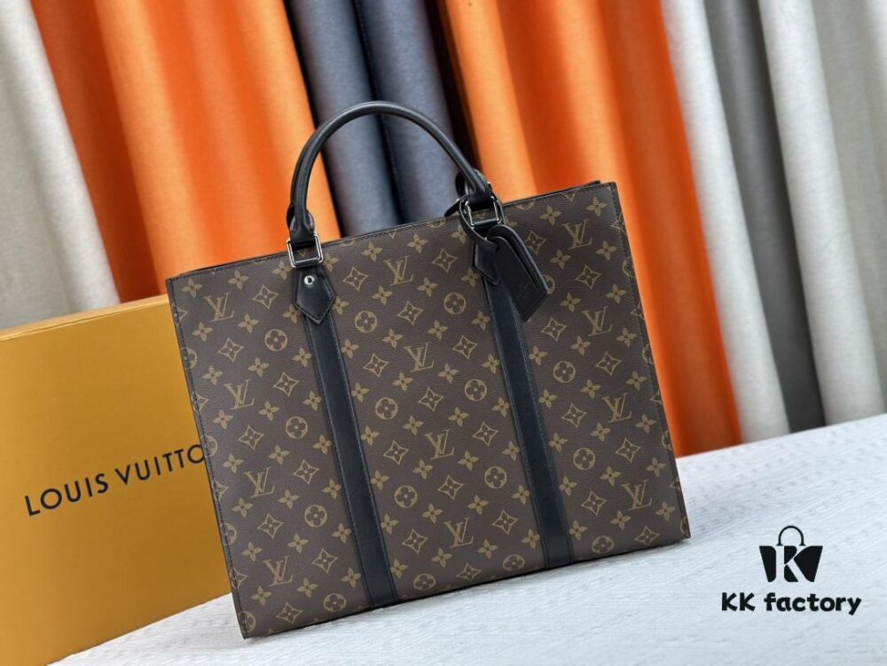 N24786 N47059 Sac Plat 24H Bag in Monogram Eclipse Coated Canvas