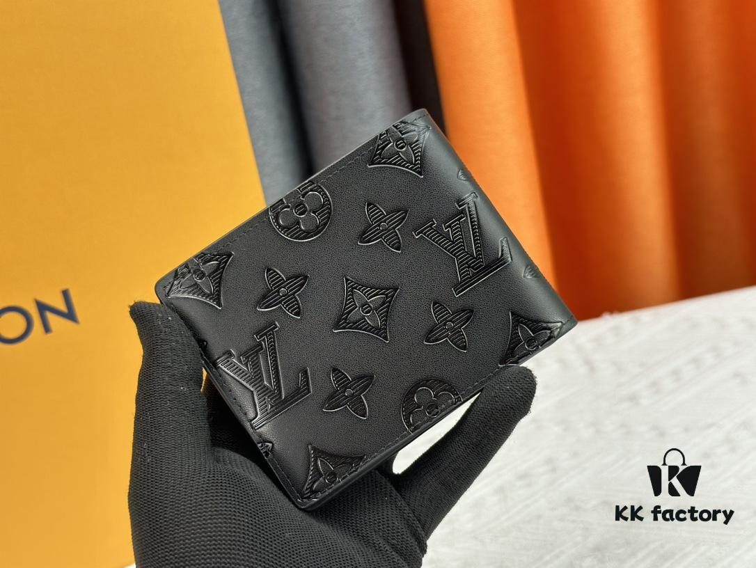 Wallet Original Version [Photographed with Own Background] M62901 Louis Vuitton Multiple Wallet in Black Monogram Shadow Calfskin Leather