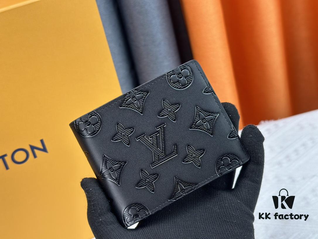 Wallet Original Version [Photographed with Own Background] M62901 Louis Vuitton Multiple Wallet in Black Monogram Shadow Calfskin Leather