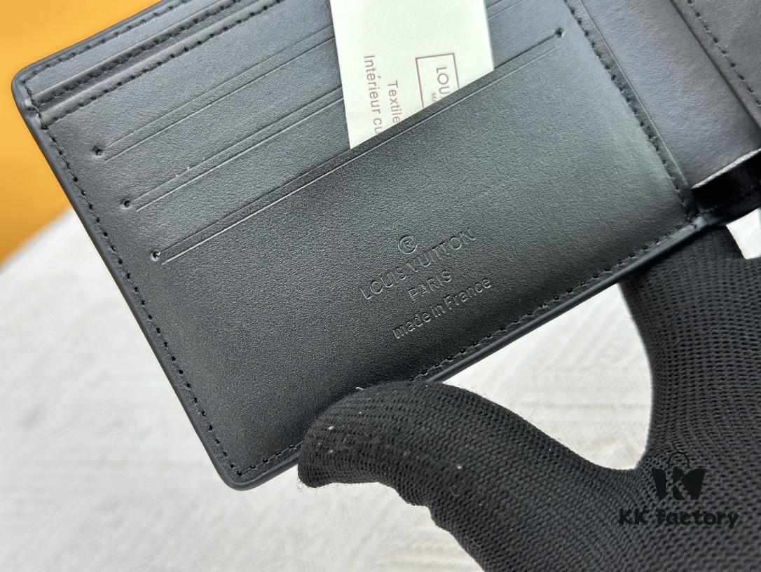 Wallet Original Version [Photographed with Own Background] M62901 Louis Vuitton Multiple Wallet in Black Monogram Shadow Calfskin Leather