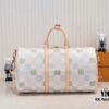 Keepall Bandoulière 50 Travel Bag in Damier Golf Coated Canvas with M40667 Green Check and M40713 Pink Check